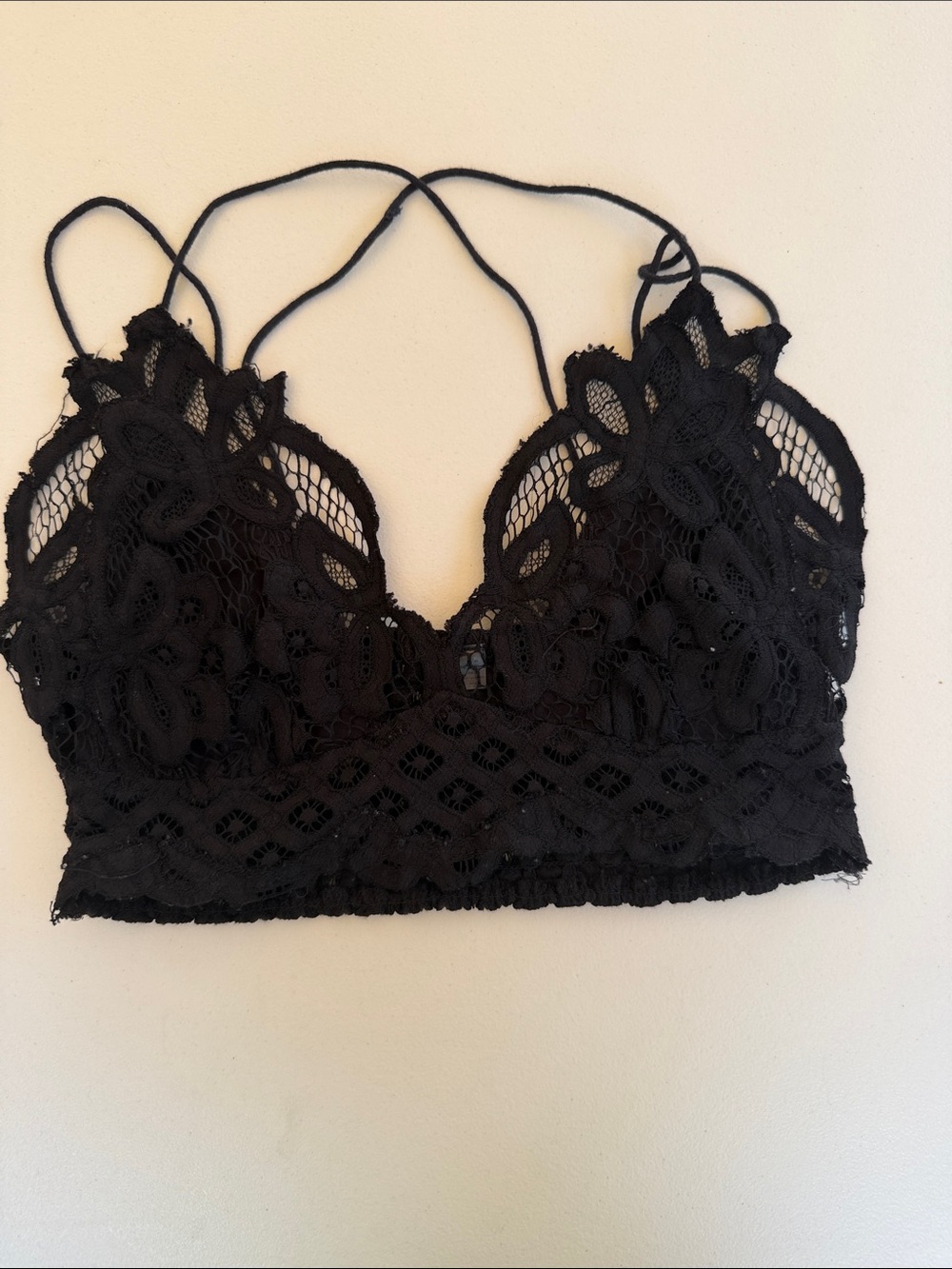 Free People Black Floral Lace Bralette